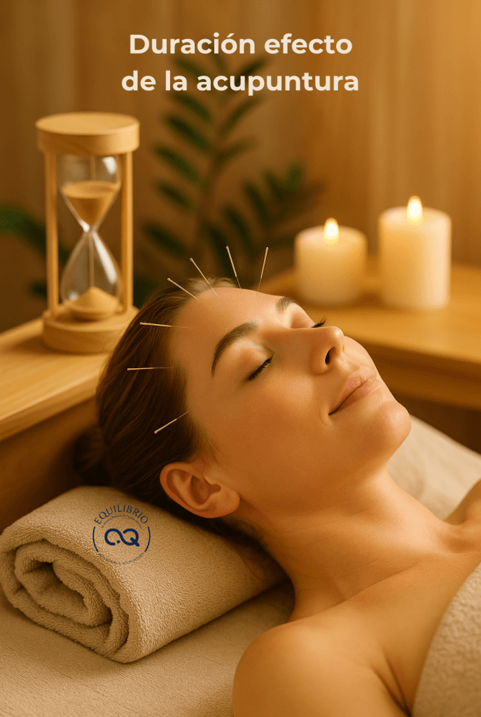 ¿Cuánto tiempo dura el efecto de la acupuntura? Una de las preguntas más frecuentes que recibimos en Acupuntura Bilbao EQUILIBRIO by Txema Azkona es: “¿Cuánto dura el efecto de la acupuntura?”. La respuesta no es única ni exacta, porque cada persona, cada cuerpo y cada tratamiento son diferentes. Pero sí podemos darte claves para entender cuánto tiempo puedes notar sus beneficios y cómo hacer que estos sean más duraderos.